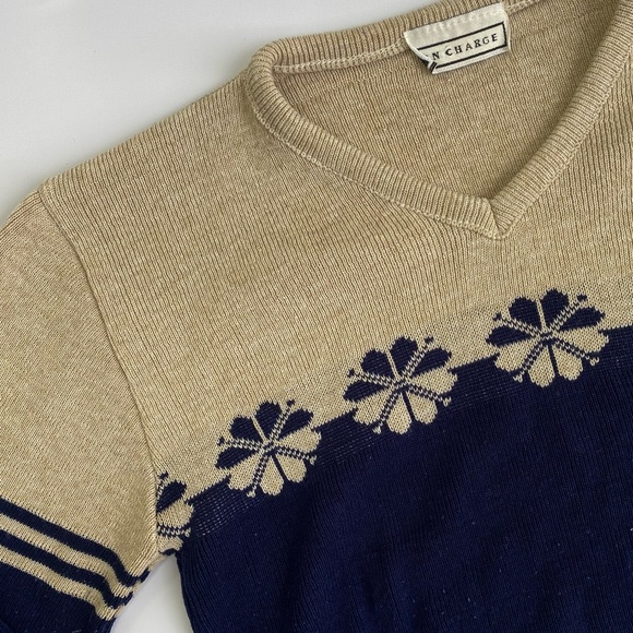 Y2K Vintage In Charge Floral Striped Long Sleeve Shirt  S M Small Médium Womens - Picture 2 of 3